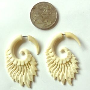 Bone Feather Earrings